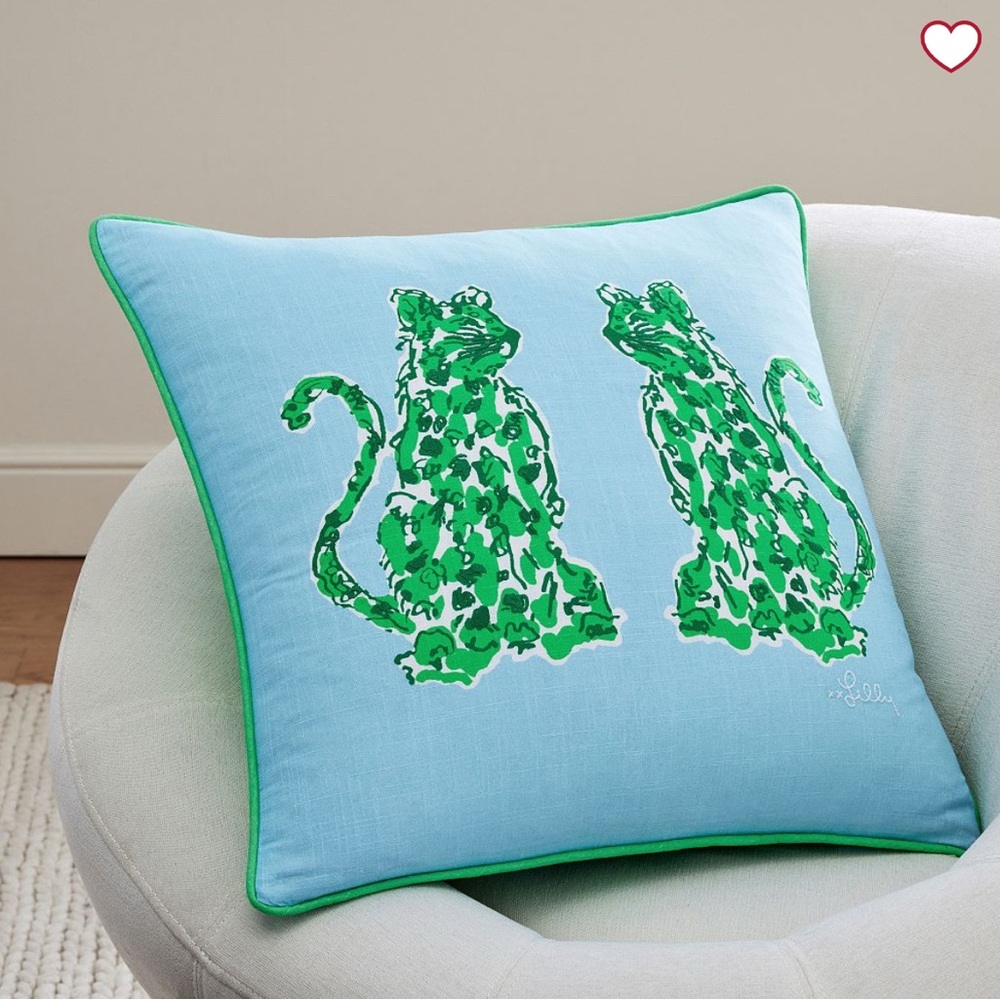 Lily Pulitzer Twin XL bed set with two decorative pillows